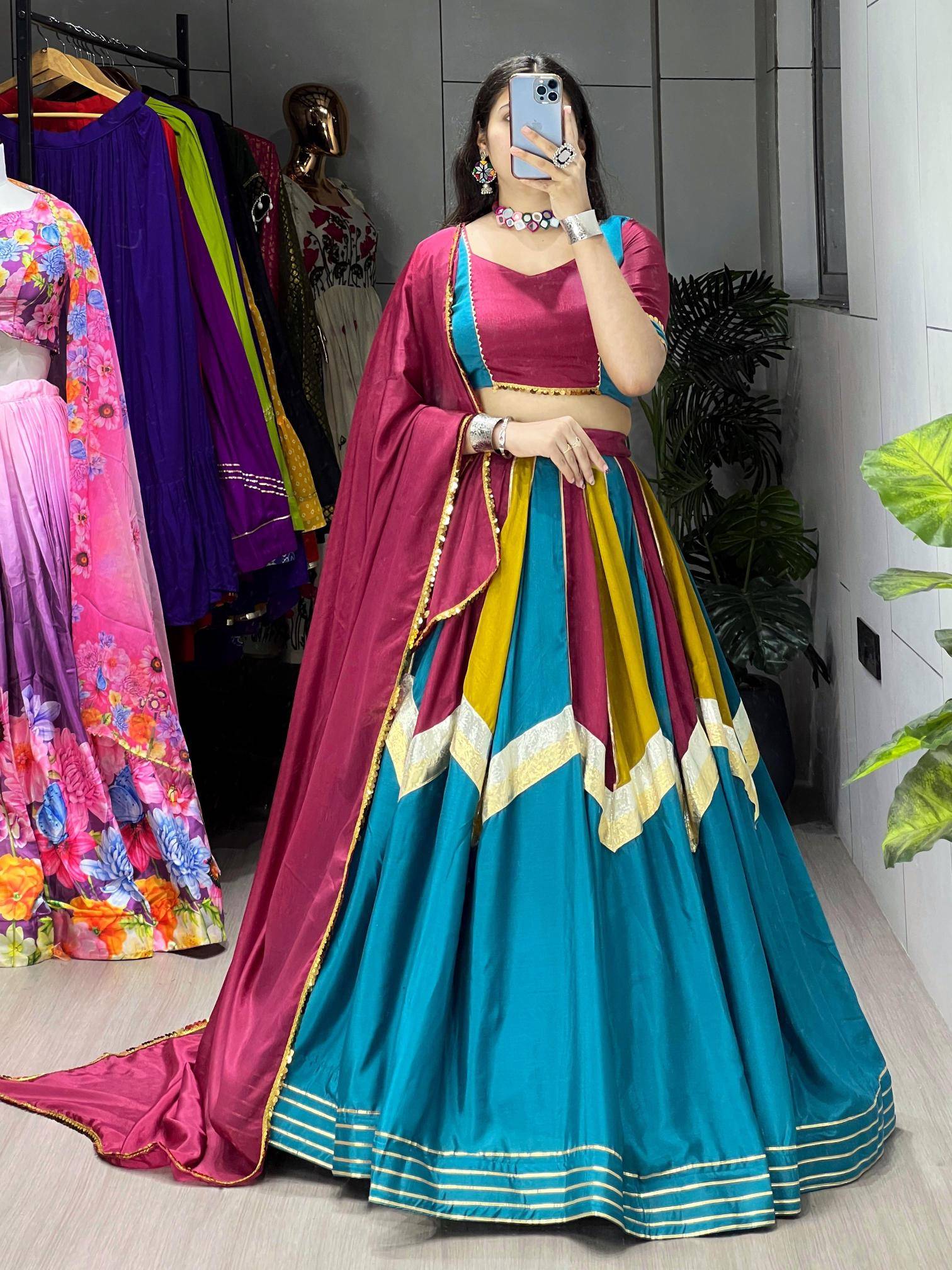 GRTN 8208 MLT Chinon Bollywood style lehengha choli in hydrabad